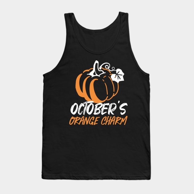 Harvest Magic: A Pumpkin Silhouette for October Tank Top by FlinArt